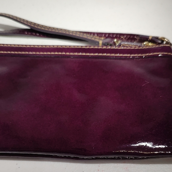Dooney & Bourke Deep Purple Patent Leather Wristlet Mini Purse - Picture 5 of 16
